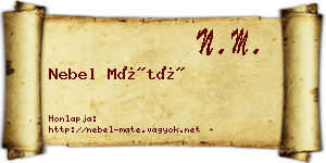 Nebel Máté névjegykártya